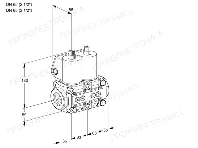 Kromschroder VCS 3T65N/65N05NNQL/MMMM/PPPP — двойной электромагнитный газовый клапан — 88104554