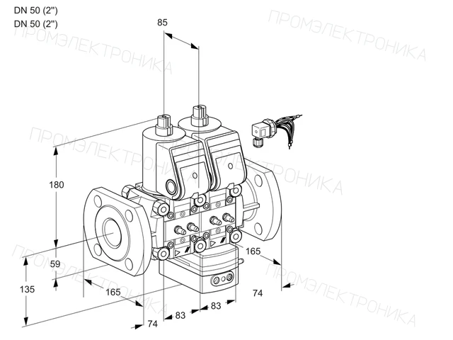 Kromschroder VCG 3E50F/50F05NGEWR/MMMM/PPPP — двойной электромагнитный газовый клапан — 88100828