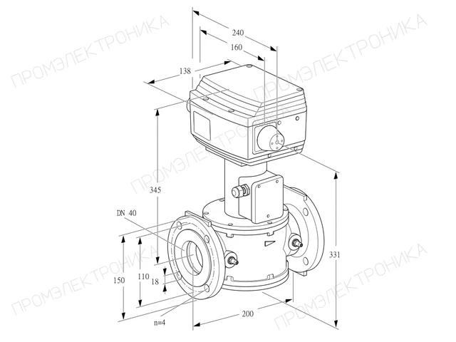 Kromschroder RVS 40/LF03W30E-3 — регулирующий клапан — 86060231