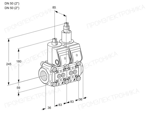 Kromschroder VCS 3T50N/50N05NLQR/PPPP/PPPP — двойной электромагнитный газовый клапан — 88100429