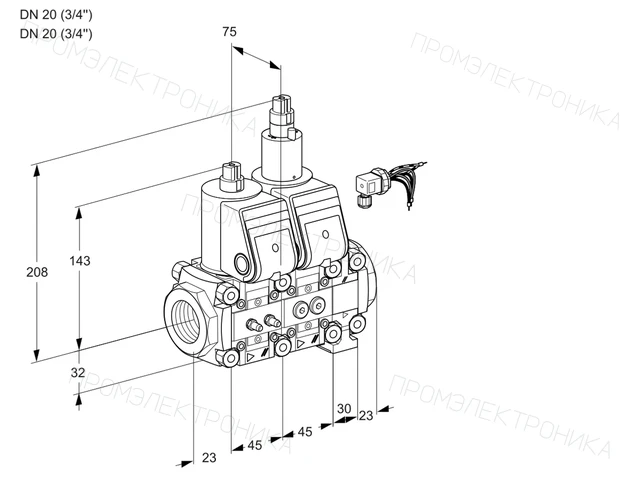 Kromschroder VCS 1E20R/20R05NLVWR/MMPP/PPPP — двойной электромагнитный газовый клапан — 88104545