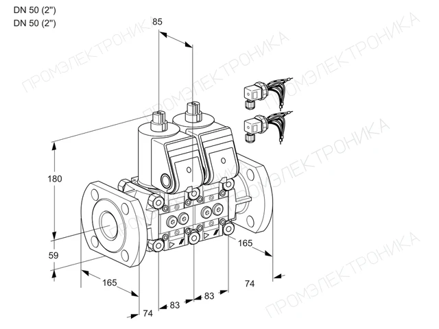 Kromschroder VCS 3E50F/50F05NNWR6/PPPP/PPPP — двойной электромагнитный газовый клапан — 88102897
