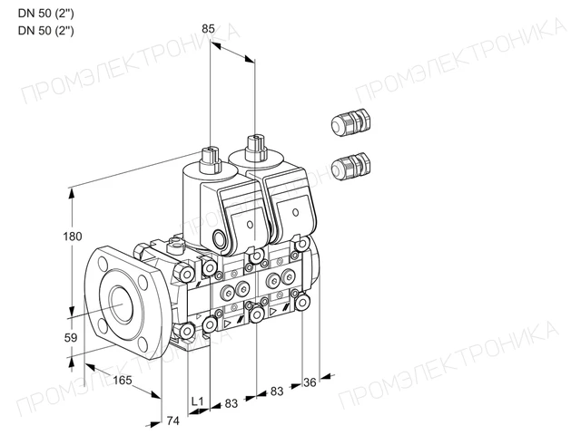 Kromschroder VCS 3E50F/50R05FNNWR3/PPPP/PPPP — двойной электромагнитный газовый клапан — 88106230