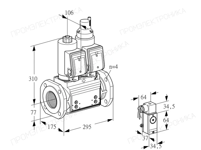 Kromschroder VCS 6T65A05NLQSRB/1-3-/PPPP — двойной электромагнитный газовый клапан — 88203825