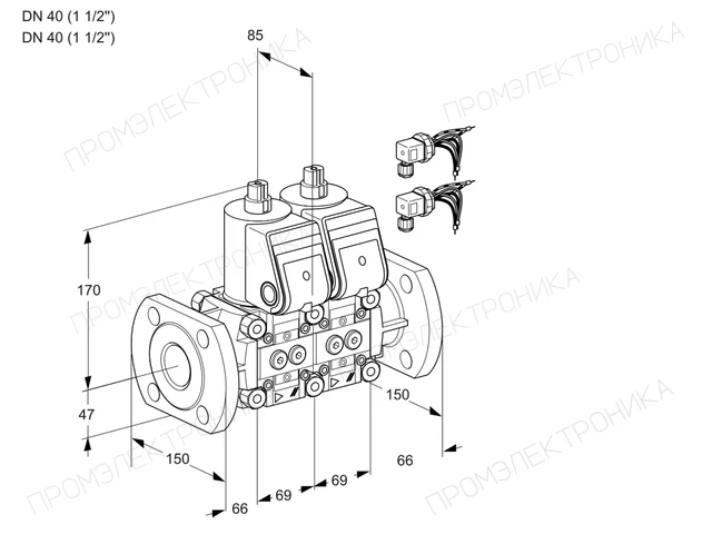 Kromschroder VCS 2E40F/40F05NNWR6/PPPP/PPPP — двойной электромагнитный газовый клапан — 88101054