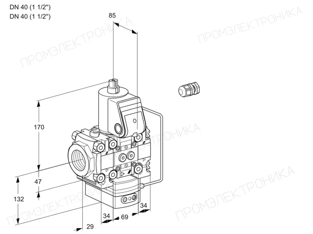 Kromschroder VAH 2E40R/40R05FHEVWR/PP/PP — регулятор расхода газа — 88102497