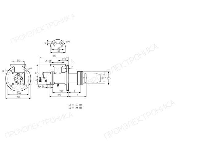 Kromschroder BIC 125HB-100/135-(2)E — промышленная газовая горелка — 84034020