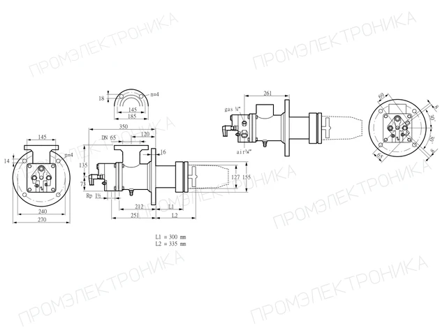 Kromschroder BIC 125HBL-300/335-(9)E — промышленная газовая горелка — 84034041