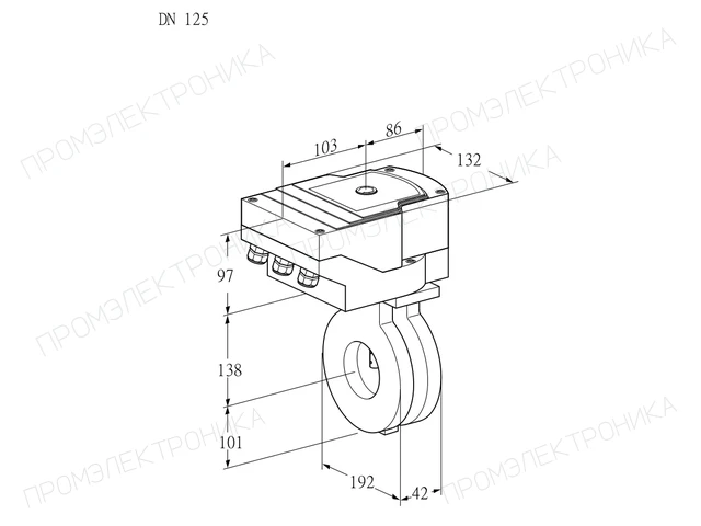 Kromschroder IBA 125Z05/20-07W2E — дисковая поворотная заслонка — 88303448
