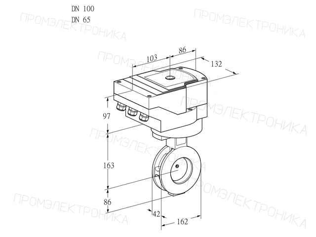 Kromschroder IBAF 100/65Z05/20-30W3E — дисковая поворотная заслонка — 88302856