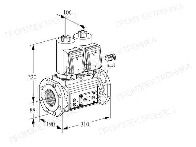 Kromschroder VCS 780F05NNWSR3E/PPPP/PPPP — двойной электромагнитный газовый клапан — 88203628