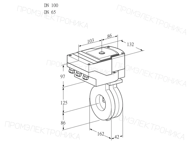 Kromschroder IBA 100/65Z05/20-15Q3E — дисковая поворотная заслонка — 88302356