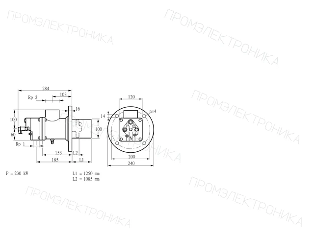 Kromschroder BIO 100RB-1250/1085-(109)EB — промышленная газовая горелка — 84199311