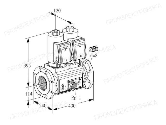Kromschroder VCS 9125F05NNASR3E/PPEP/PPEP — двойной электромагнитный газовый клапан — 88204341
