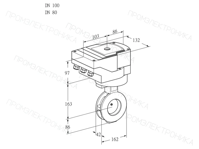 Kromschroder IBAF 100/80Z05/20-30Q3E — дисковая поворотная заслонка — 88303774
