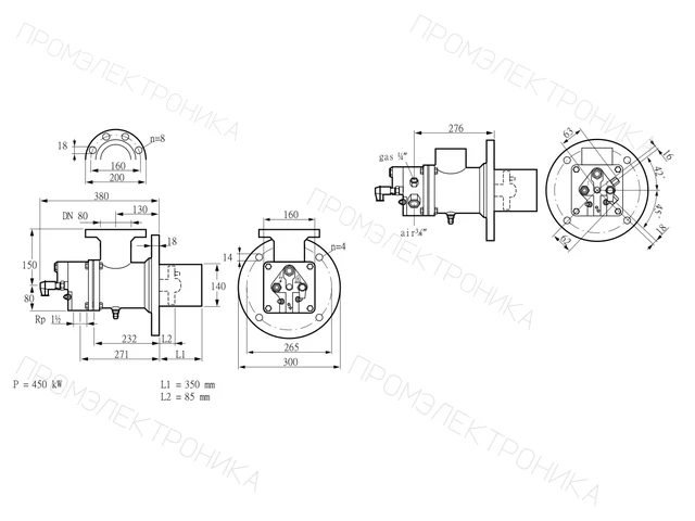 Kromschroder BIO 140RBL-350/85-(54)EB — промышленная газовая горелка — 84099892