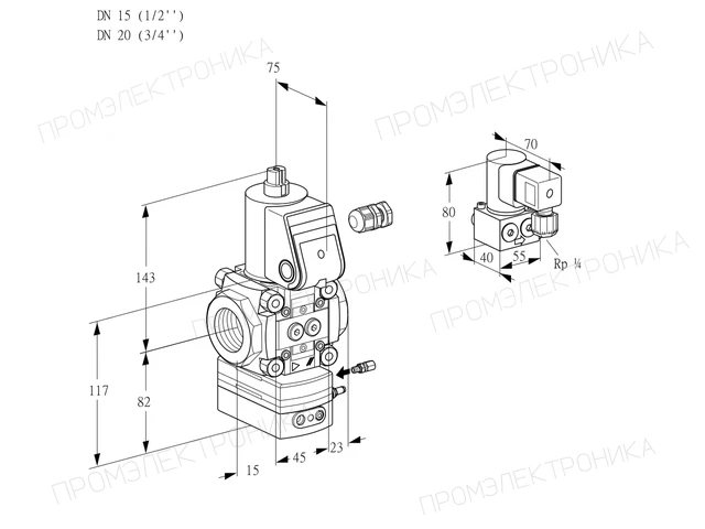 Kromschroder VAG 115/20R/NWAE — регулятор соотношения газ/воздух — 88032932