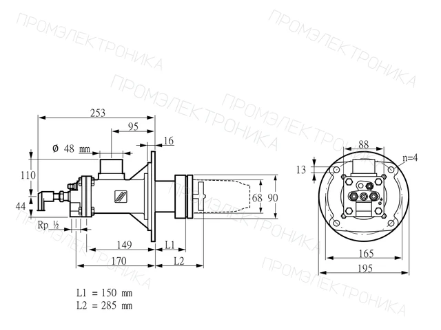 Kromschroder BICA 65HB-150/285-(34A)DR — промышленная газовая горелка — 84022428