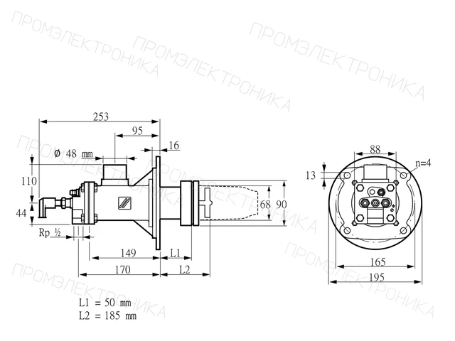 Kromschroder BICA 65HB-50/185-(34)D — промышленная газовая горелка — 84099593