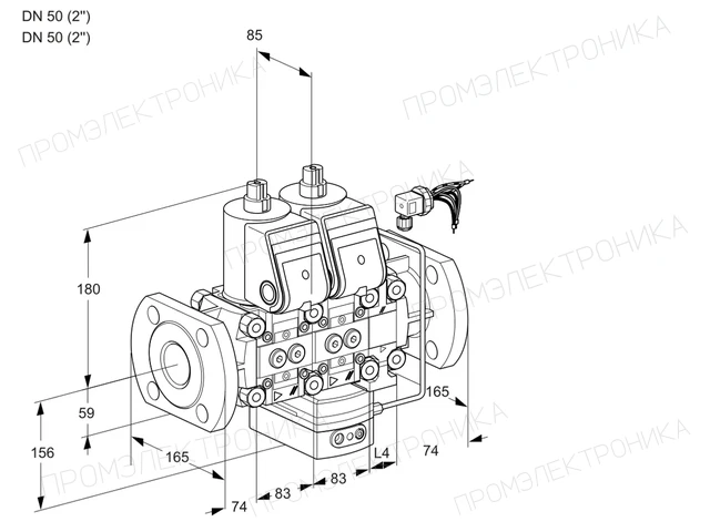 Kromschroder VCH 3E50F/50F05NHEVWR/PPPP/PPPP — двойной электромагнитный газовый клапан — 88107743