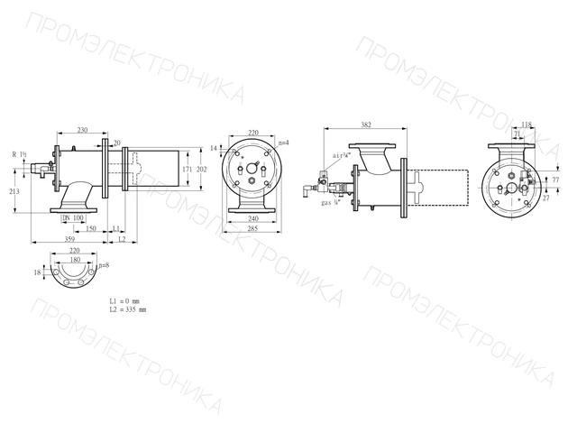 Kromschroder ZIC 165RBL-0/335-(20)D — промышленная газовая горелка — 84246620