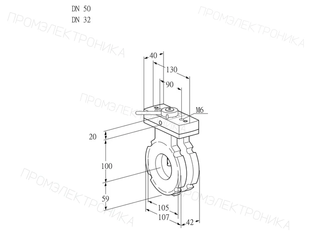 Kromschroder BVG 50/32W05H — дисковая поворотная заслонка — 88302677