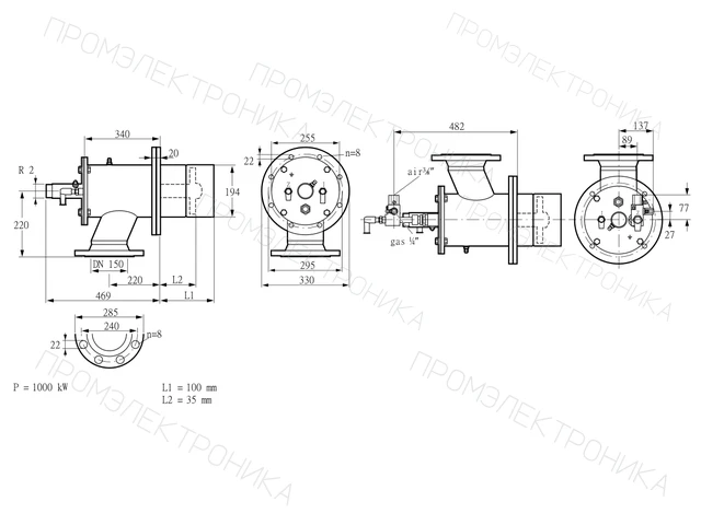 Kromschroder ZIO 200HBL-100/35-(23)D — промышленная газовая горелка — 84277064