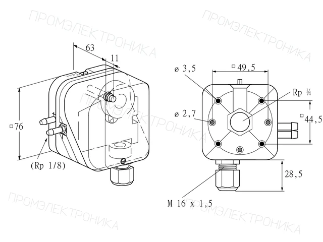 Kromschroder DL 10AH-31 — реле давления — 84444430