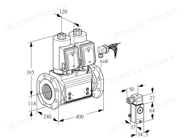 Kromschroder VCS 9125F05NNAGRB/PPP3/PPPP — двойной электромагнитный газовый клапан — 88204658