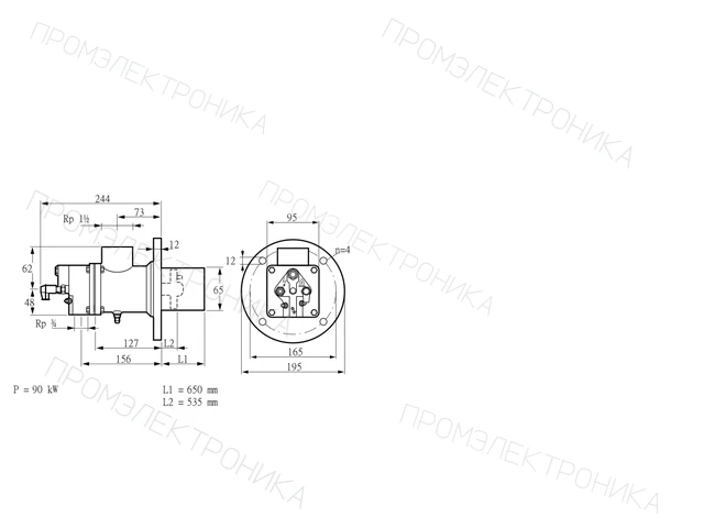 Kromschroder BIO 65HB-650/535-(34)EB — промышленная газовая горелка — 84299782