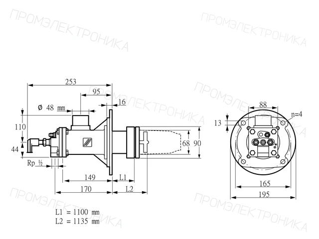 Kromschroder BICA 65HB-1100/1135-(34)D — промышленная газовая горелка — 84099775