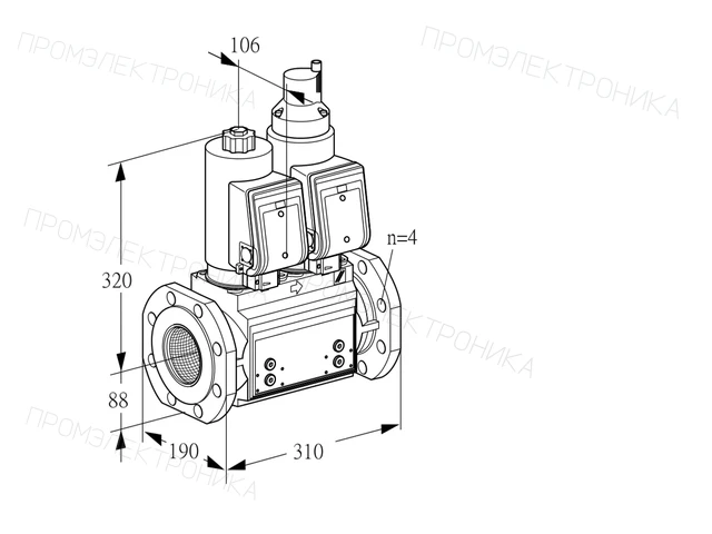 Kromschroder VCS 7T80A05NLQSRB/PPPP/MMMM — двойной электромагнитный газовый клапан — 88205022