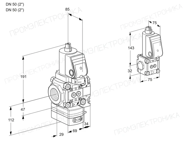 Kromschroder VAG 2T50N/50N05GAVQSR/PP/ZS — регулятор соотношения газ/воздух — 88103329