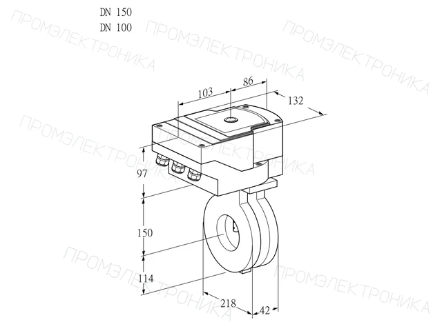 Kromschroder IBA 150/100Z05/20-15W3E — дисковая поворотная заслонка — 88302219