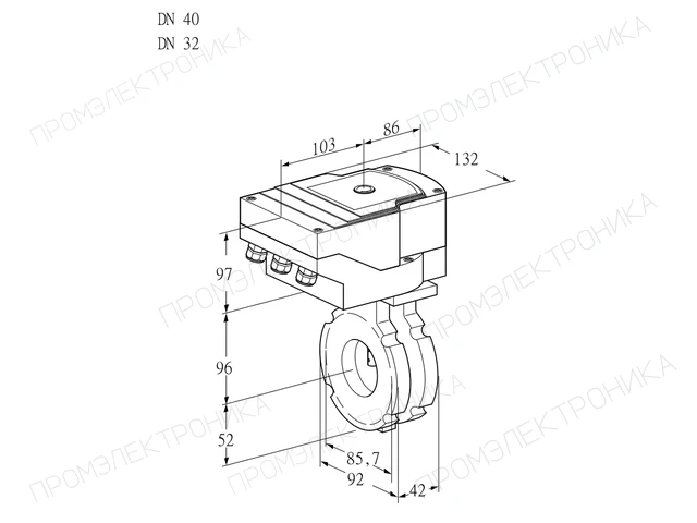 Kromschroder IBG 40/32W05/40A2AR10 — дисковая поворотная заслонка — 88302284