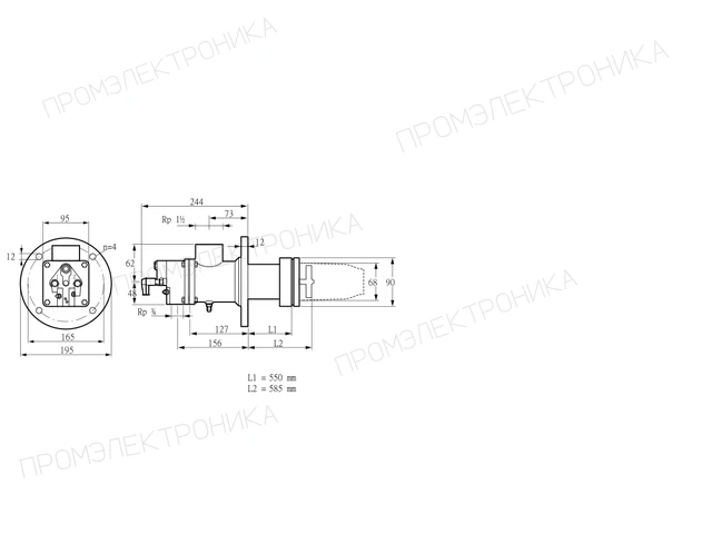 Kromschroder BIC 65HB-550/585-(34)E — промышленная газовая горелка — 84299648