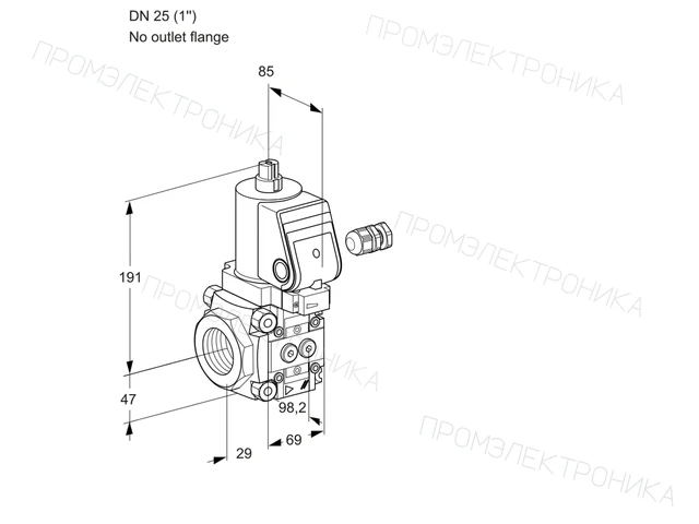 Kromschroder VAS 225/-R/NPGR — электромагнитный газовый клапан — 88028513