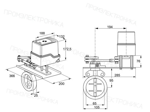 Kromschroder IDR 65Z03D350GDW/50-30W20E — дисковая поворотная заслонка — 88303762
