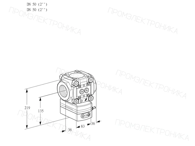 Kromschroder VRH 3T50N05AA/PP/PP — регулятор расхода газа — 88026638