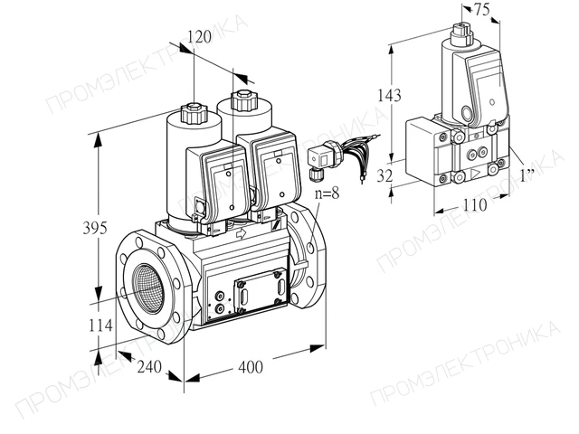Kromschroder VCS 9125F05NNASRE/PPZ-/PPPP — двойной электромагнитный газовый клапан — 88203888