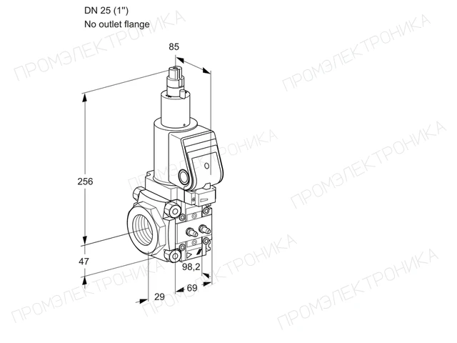 Kromschroder VAS 2T25/-N/LQSR — электромагнитный газовый клапан — 88018826
