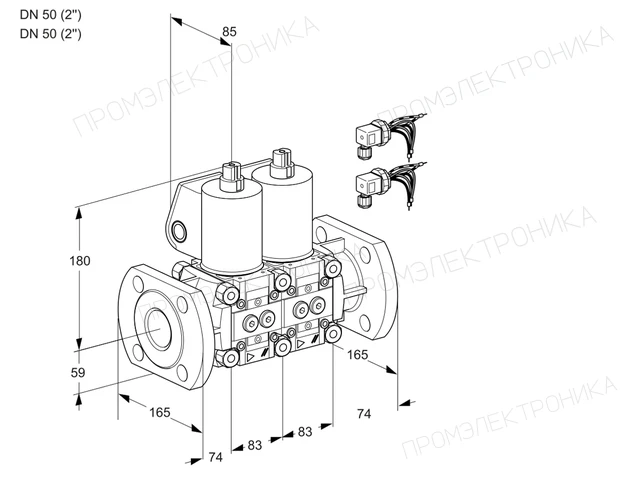Kromschroder VCS 3E50F/50F05NNKL6/PPPP/PPPP — двойной электромагнитный газовый клапан — 88107612