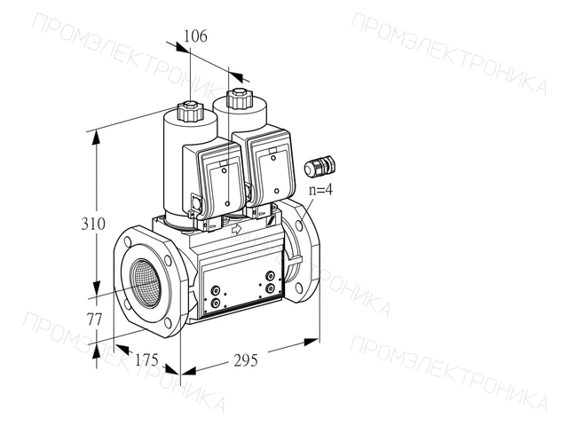 Kromschroder VCS 665F05NNWSR3B/PPPP/PPPP — двойной электромагнитный газовый клапан — 88203819