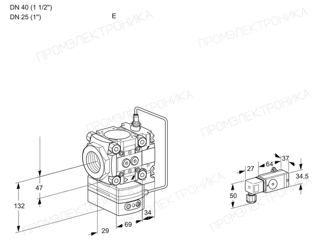 Kromschroder VRH 2E40R/25R05HEVR/-3/PP — регулятор расхода газа — 88105787