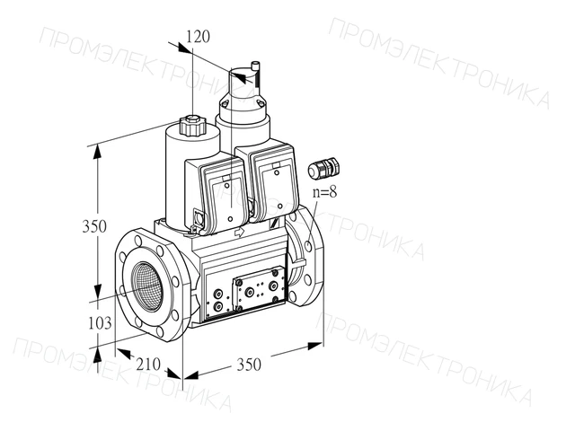 Kromschroder VCS 8100F05NLWR3E/PPPP/PPEP — двойной электромагнитный газовый клапан — 88202955