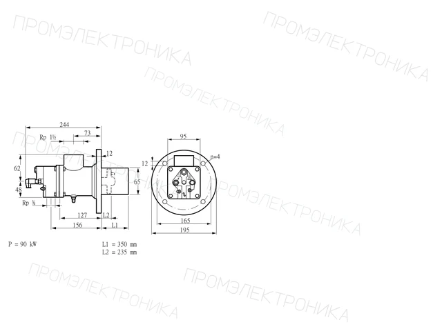 Kromschroder BIO 65HB-350/235-(34)EB — промышленная газовая горелка — 84099096