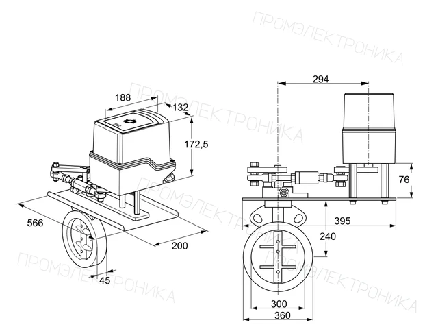 Kromschroder IDR 300Z03A350GAW/50-30H20E — дисковая поворотная заслонка — 88303571