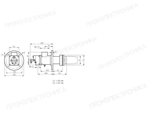 Kromschroder BIC 50HB-100/235-(37)D — промышленная газовая горелка — 84030124