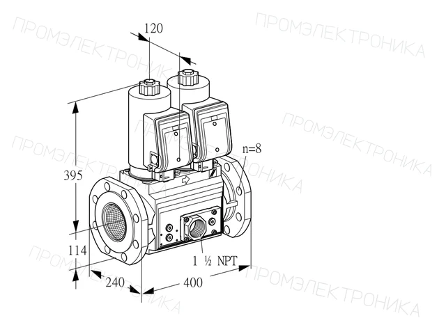 Kromschroder VCS 9T125A05NNAGRE/PPVP/MMMM — двойной электромагнитный газовый клапан — 88203972