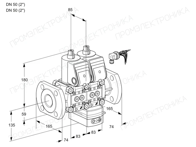 Kromschroder VCG 3E50F/50F05NGEWR/PPPP/PPPP — двойной электромагнитный газовый клапан — 88100361